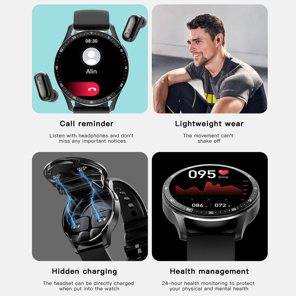 Dual Headset Smart Watch Combo