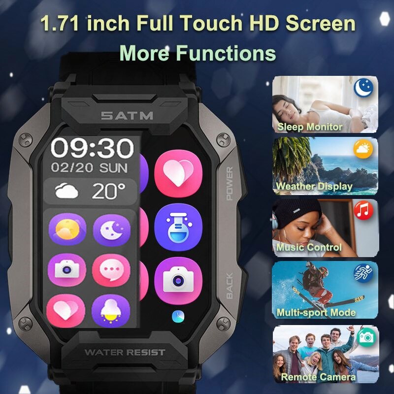 5ATM Military Smartwatch